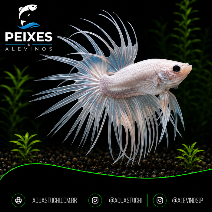 Betta Macho Crowntail White 3-6cm