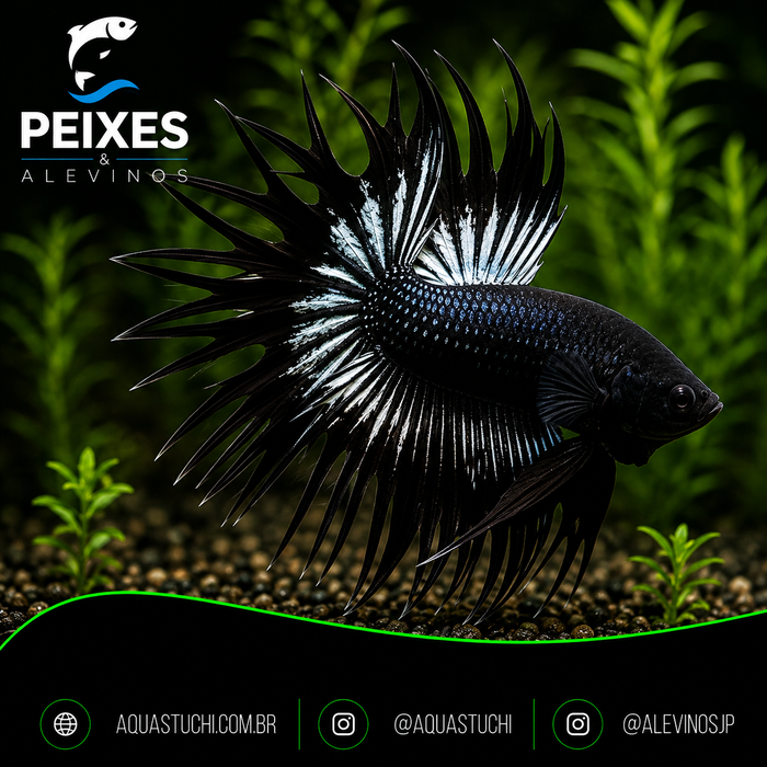 Betta Macho Crowntail Black 3-6cm