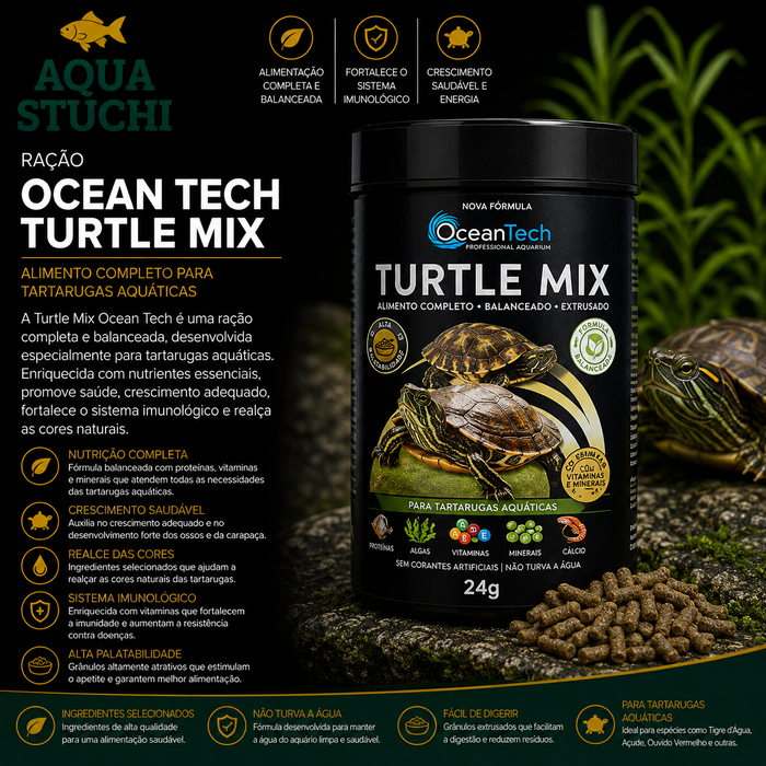 Ração Ocean Tech Turtle Mix 24g