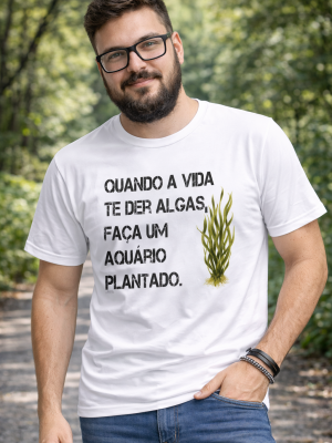 Camiseta Aquarismo Algodão Fio 30 Aquário Plantado
