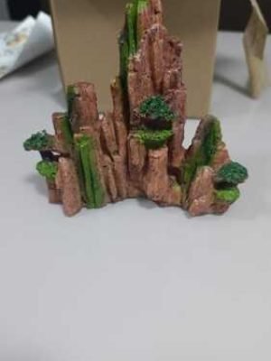 Enfeite De Resina Ocean Tech Rocha Laranja 17cm